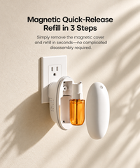Smart Plug-In II magnetic quick-release cover open for an oil refill